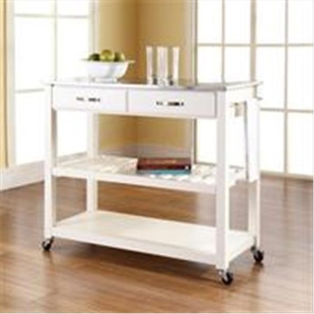 BETTERBEDS Crosley Furniture Stainless Steel Top Kitchen Cart-Island BE2453189